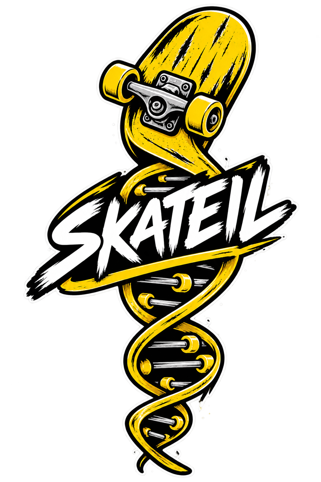 סמל SKATEIL — סקייטבורד ו-DNA